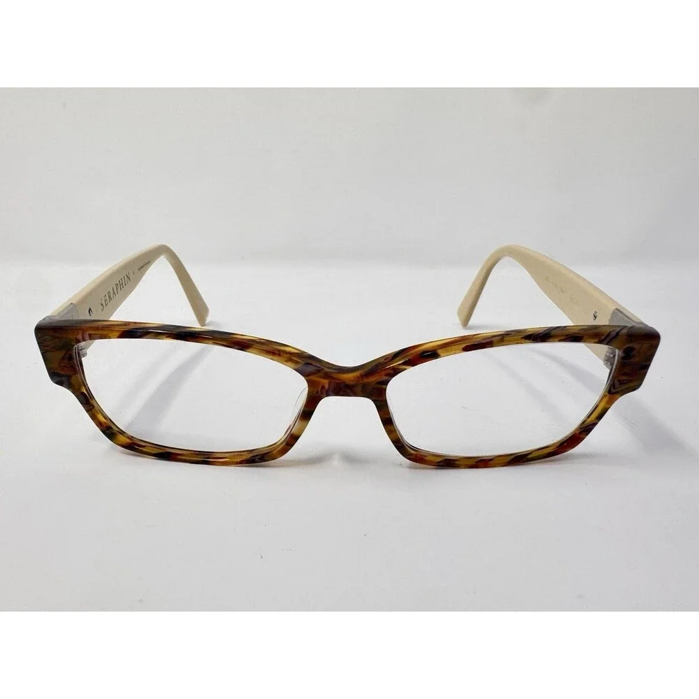 Seraphin Hiawatha Eyeglass Frames Only 53-15-145 Brown Marble Cream Japan